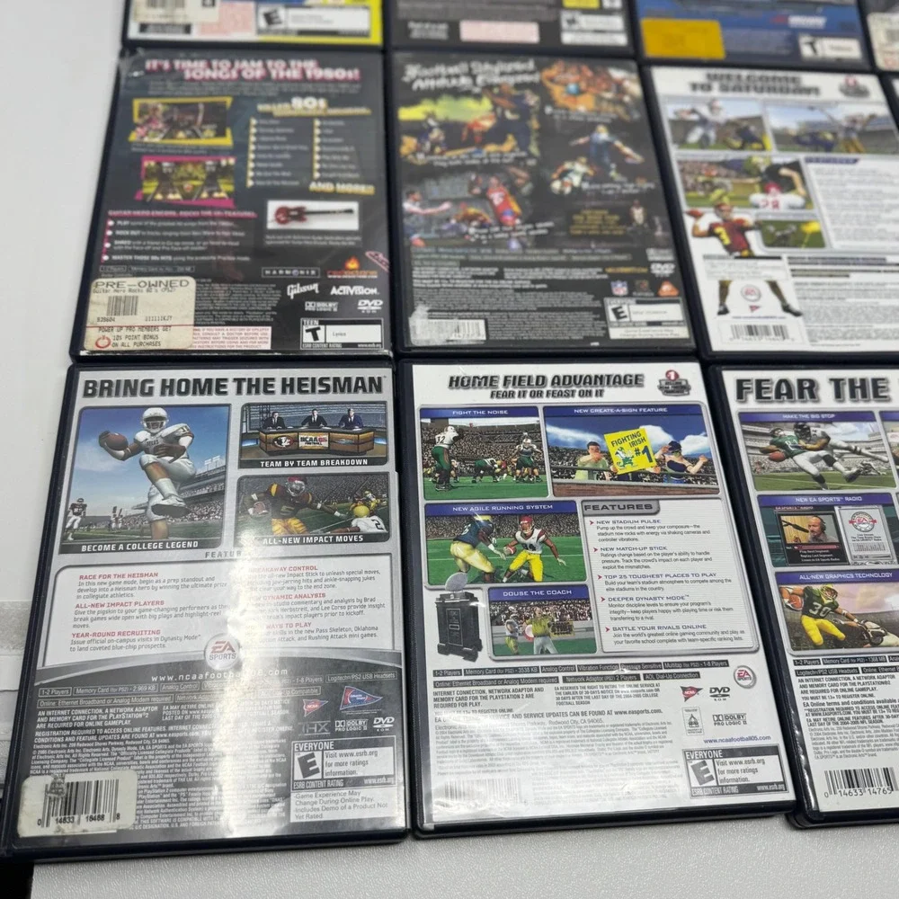 Sony PlayStation 2 PS2 Game Lot of 15 NCAA NFL Street Mortal Kombat‎ Pac-Man